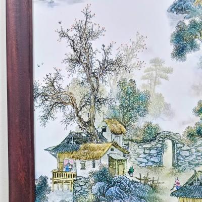 TRANH SỨ KHUNG GỖ – HỌA TIẾT XÓM NÚI